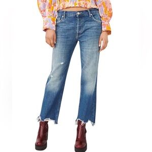 WE THE FREE Maggie Distressed Blue Jeans Size 31 Cropped Free People D27
